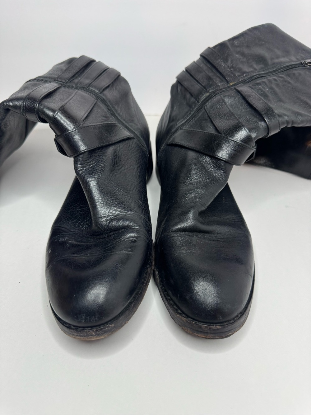 Via Spiga Black Leather Boots Womens Size 7.5M